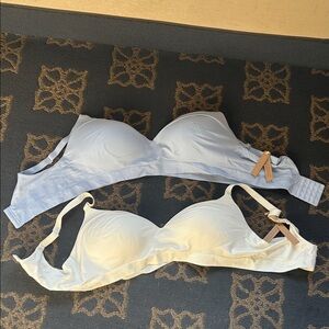 Elegant Light Blue and Cream Bra Set bundle. Size 3XL by Shapellx. Plus size!
